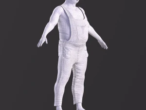 Game character Village fool 3D Model