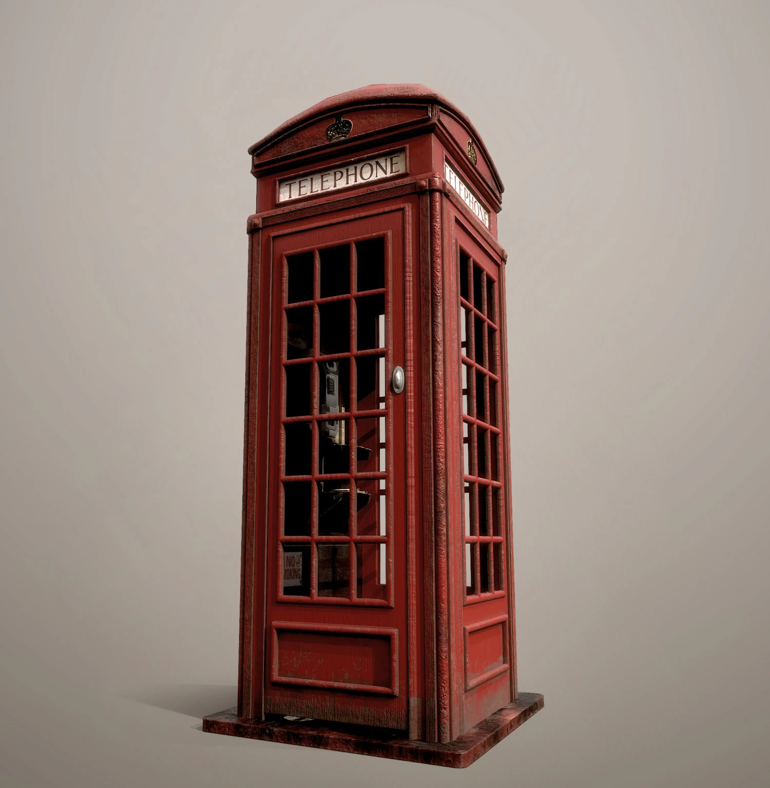 Red telephone box 3D Model .c4d .max .obj .3ds .fbx .stl .blend 