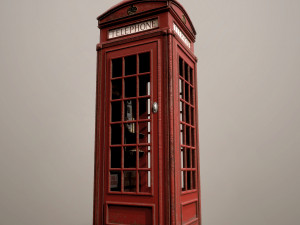 Red telephone box 3D Model