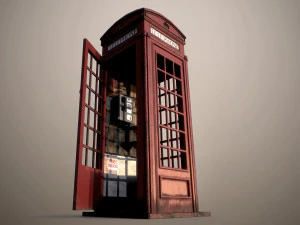 Red telephone box 3D Model