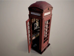 Red telephone box 3D Model