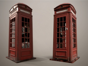 Red telephone box 3D Модель