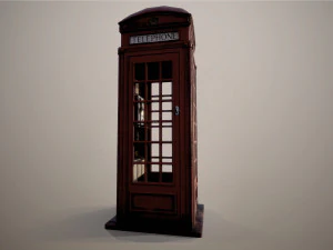 Red telephone box 3D Model