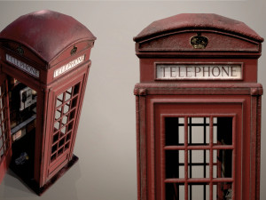Red telephone box 3D Модель