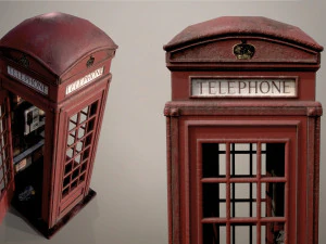 Red telephone box 3D Model