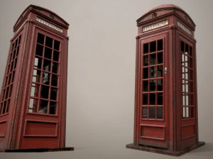 Red telephone box 3D Model