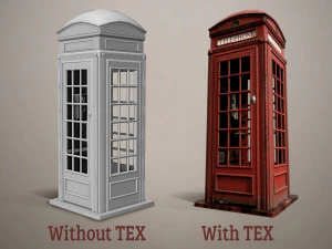Red telephone box 3D Model