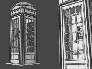 Red telephone box 3D Модель