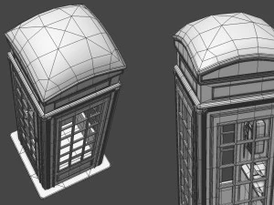 Red telephone box 3D Model
