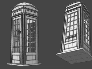 Red telephone box 3D Model