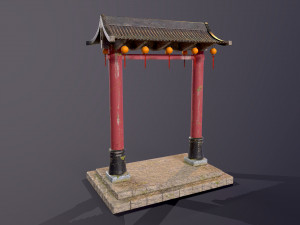 Old Chinese Gate Model 3D