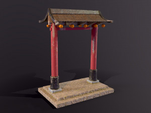 Old Chinese Gate Model 3D