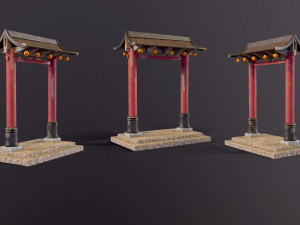 Old Chinese Gate Model 3D