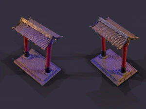 Old Chinese Gate 3D Model