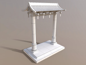 Old Chinese Gate Model 3D