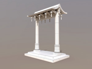 Old Chinese Gate Model 3D