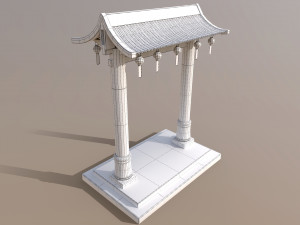 Old Chinese Gate Model 3D