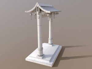 Old Chinese Gate Model 3D
