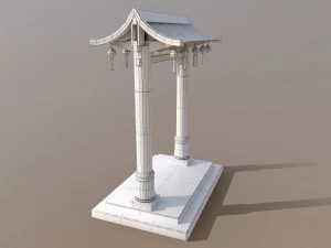 Old Chinese Gate 3D Model