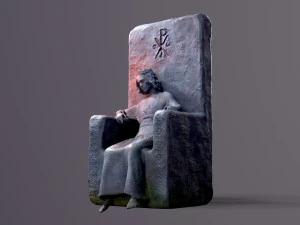 Medieval statue of king 3D Model