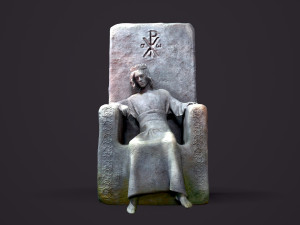 Medieval statue of king 3D-Modell