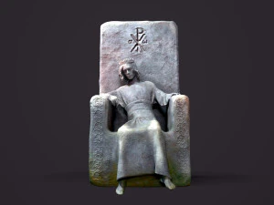 Medieval statue of king 3D Model