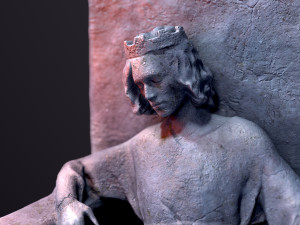 Medieval statue of king 3D-Modell