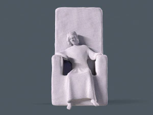 Medieval statue of king 3D Model