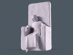 Medieval statue of king 3D-Modell