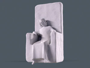 Medieval statue of king 3D Model