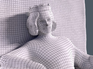 Medieval statue of king 3D-Modell