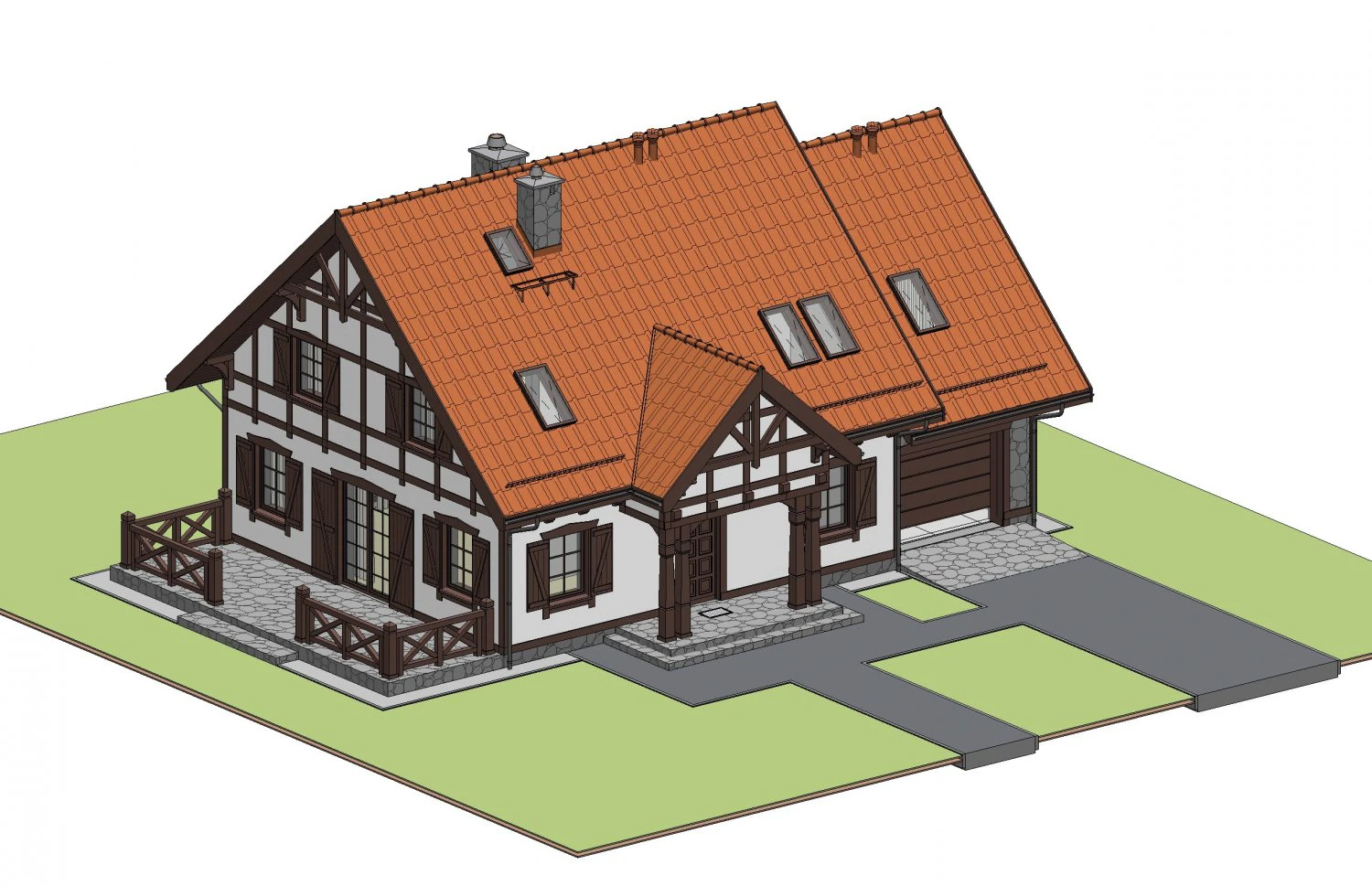 Traditional house 3D Model .c4d .max .obj .3ds .fbx .stl .blend 