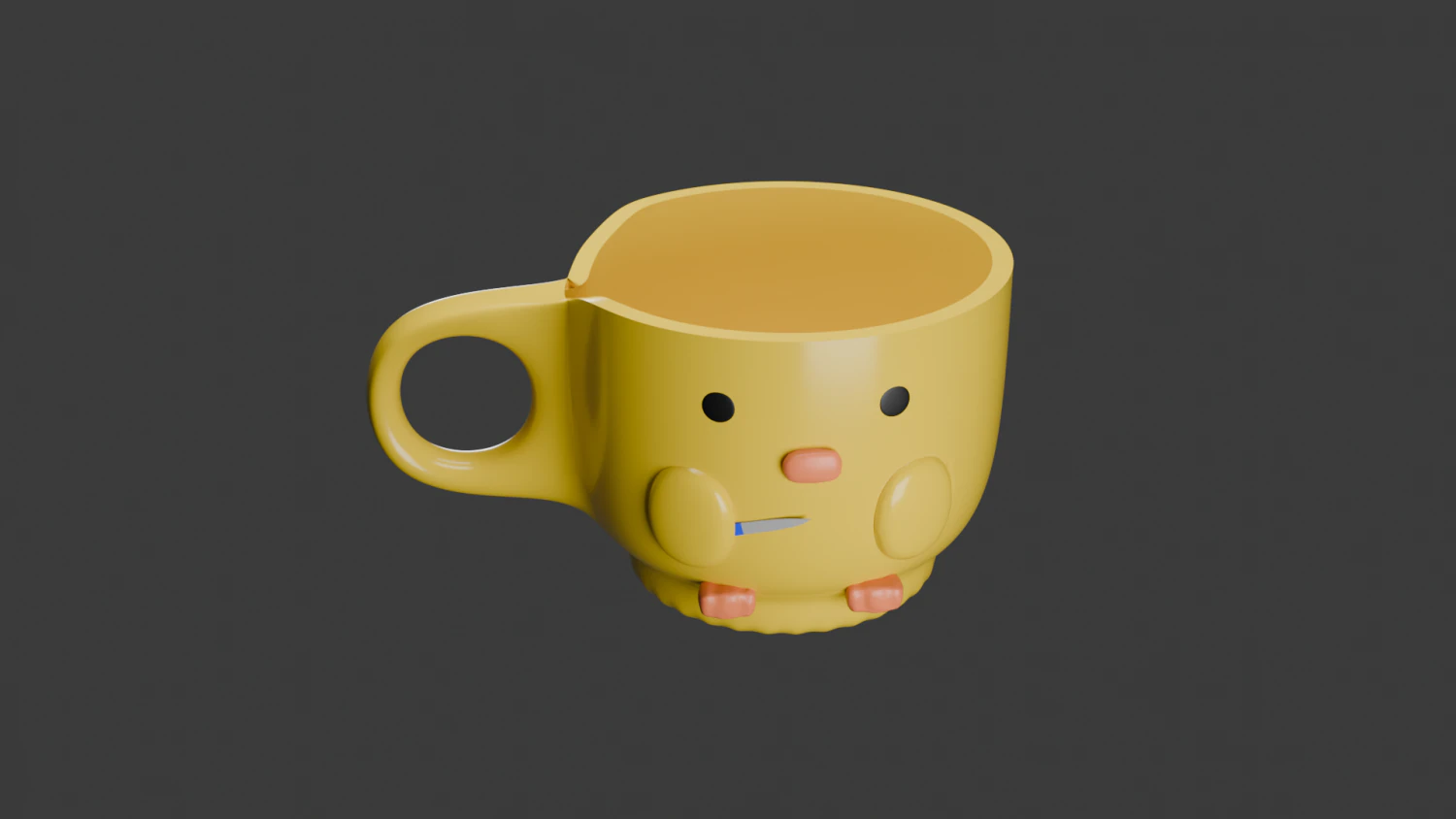 Cup the duck 3D Model .c4d .max .obj .3ds .fbx .stl .blend 