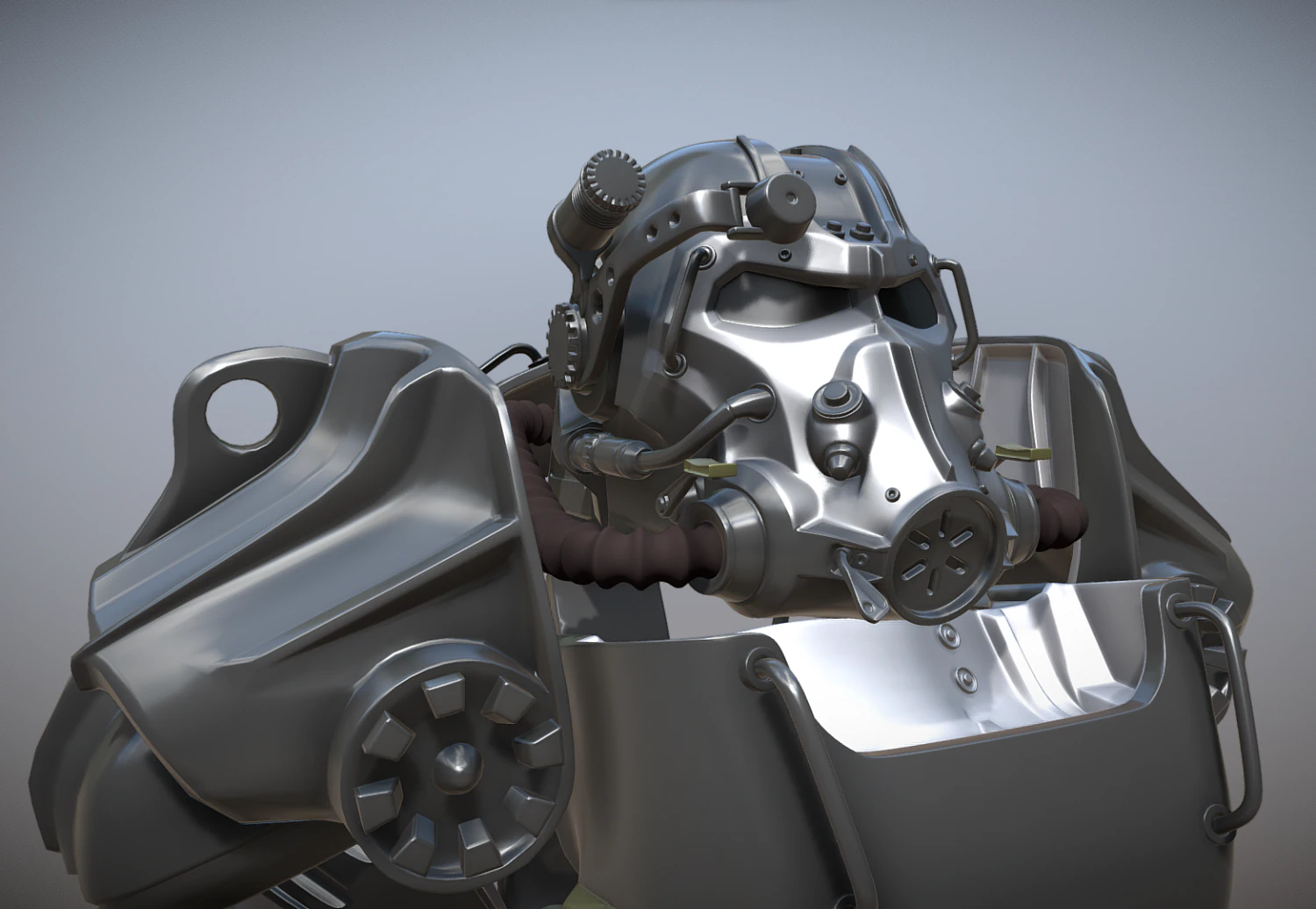 Fallout Power Armor T60 3D Print Model .c4d .max .obj .3ds .fbx .stl .blend 