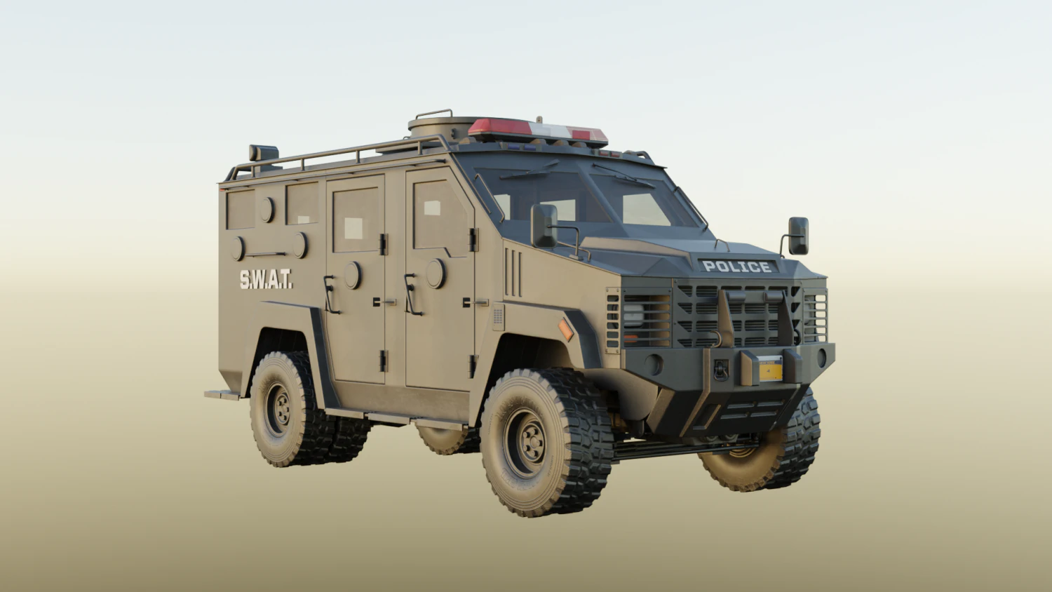 SWAT Truck 3D Model .c4d .max .obj .3ds .fbx .stl .blend 