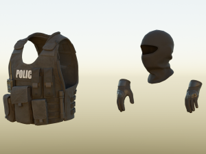 Police armor pack Model 3D