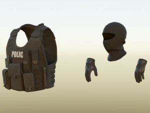 Police armor pack 3D Model