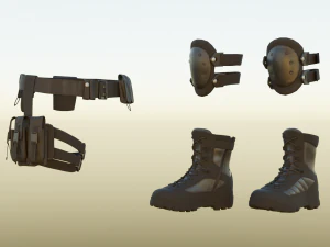Police armor pack 3D Model