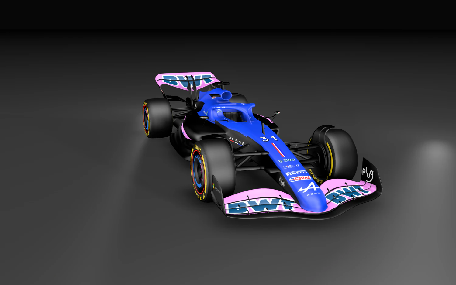 Alpine Formule 1 3D Model .c4d .max .obj .3ds .fbx .stl .blend 