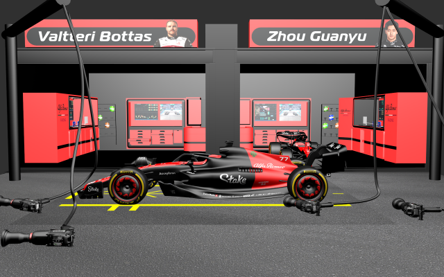 Garage Formula 1 alfa romeo Modelo 3D .c4d .max .obj .3ds .fbx .stl .blend 