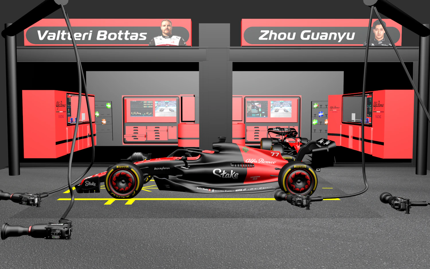 Garage Formula 1 alfa romeo 3D Model .c4d .max .obj .3ds .fbx .stl .blend 