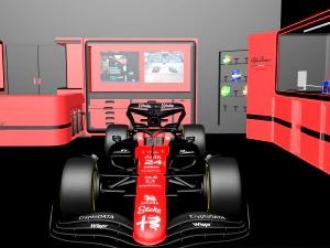 Garage Formula 1 alfa romeo 3D Model