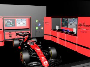 Garage Formula 1 alfa romeo 3D Model