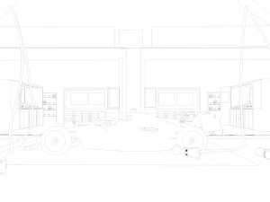Garage Formula 1 alfa romeo 3D Model