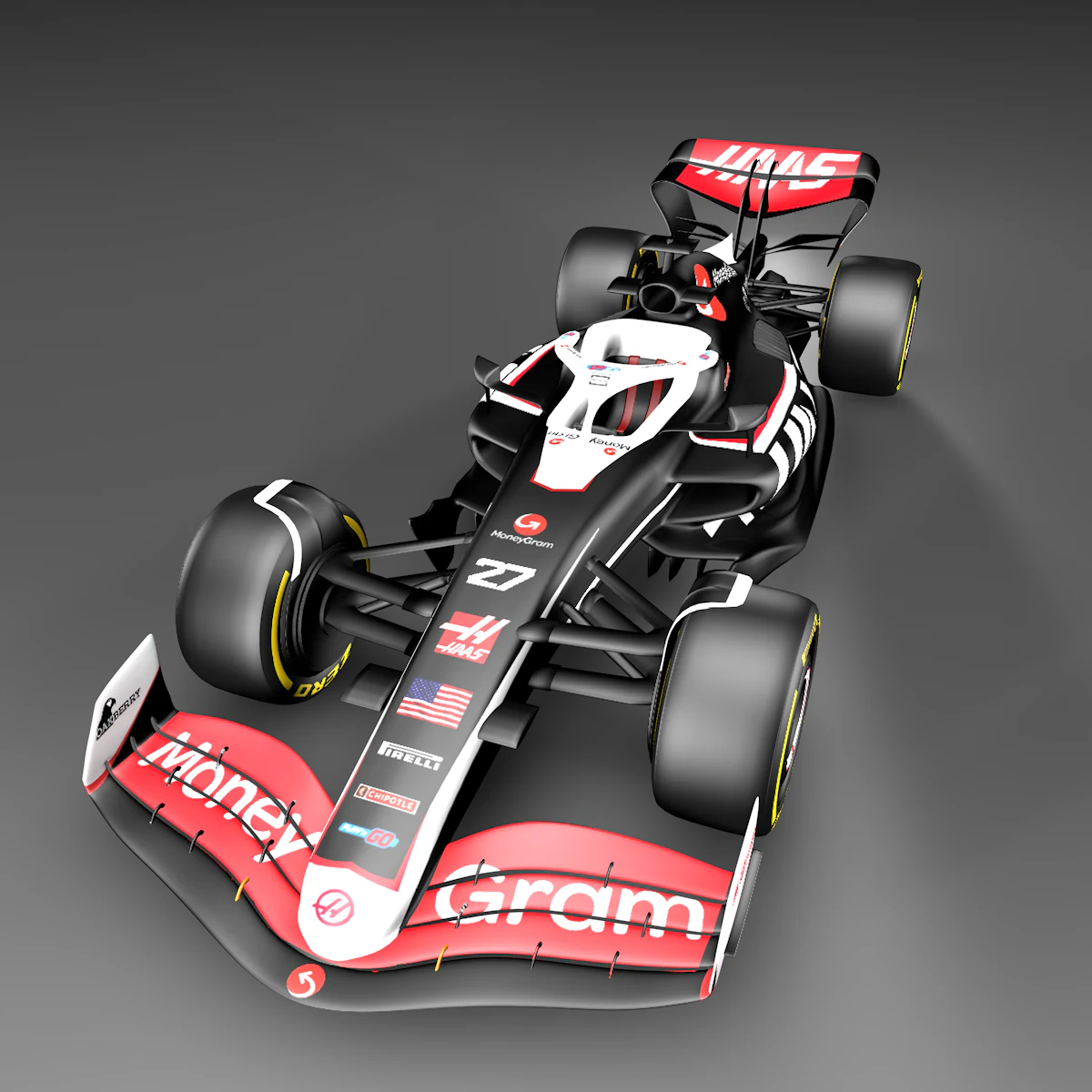F1 Haas 2024-s Modelo 3D .c4d .max .obj .3ds .fbx .stl .blend 