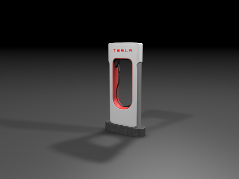 Tesla charge station 3D Model