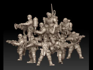 Cadian Baskın Birlikleri BAS-RELIEF 3D Baskı Modeli