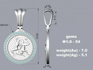 PENDANT P056 GEMINI 3D Print Model