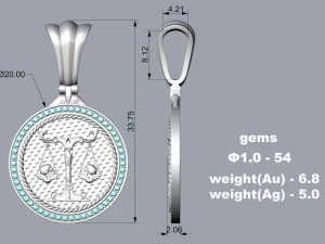 PINGENTE P057 LIBRA Modelo de Impressão 3D