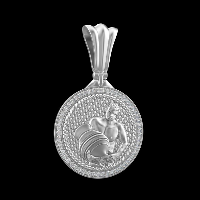 PENDANT P058 AQUARIUS Model do druku 3D .c4d .max .obj .3ds .fbx .stl .blend 